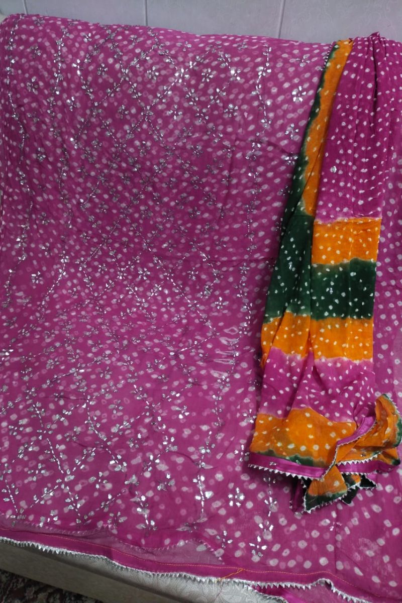 Designs By Amina - Mukesh Hand work - Pure Chiffon - 2 Piece Suit - shirt and dupatta - 5
