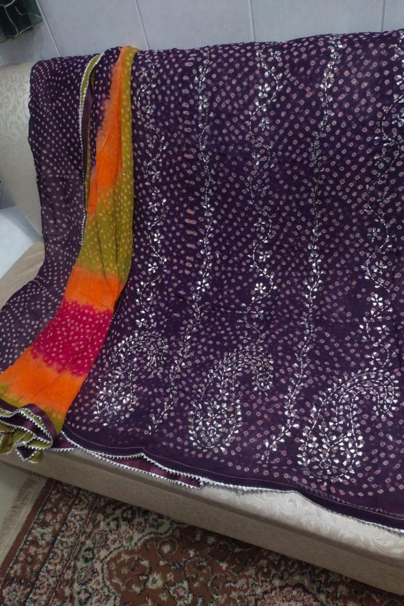Designs By Amina - Mukesh Hand work - Pure Chiffon - 2 Piece Suit - shirt and dupatta - 7