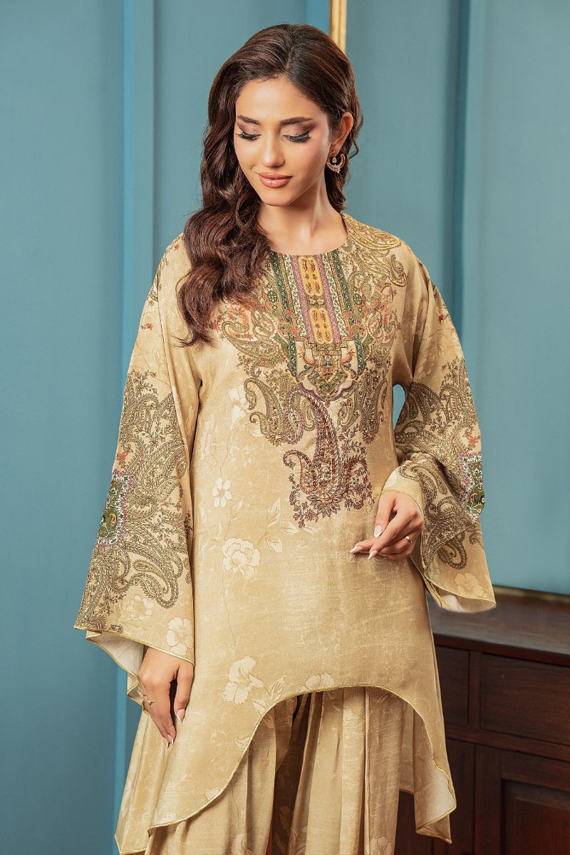 Shamaeel - ECK-31 - Beige - Crepe - 2 Piece