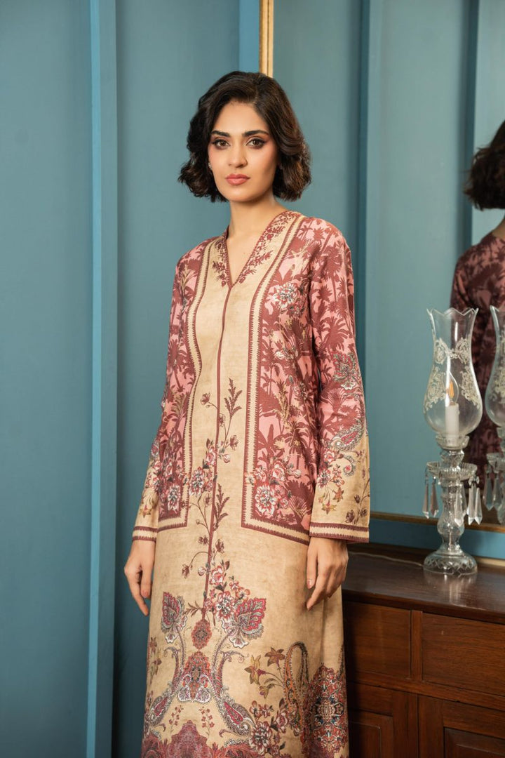 Shamaeel - ECK-34 - Pink & Beige - Khaddi Silk - 2 Piece