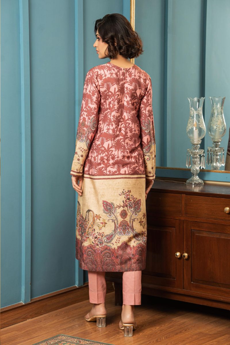 Shamaeel - ECK-34 - Pink & Beige - Khaddi Silk - 2 Piece