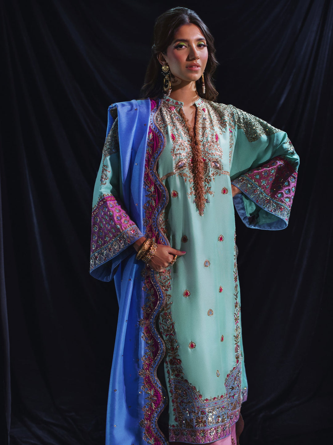 Sanam Chaudhri LAMAAN Blue 2 Piece