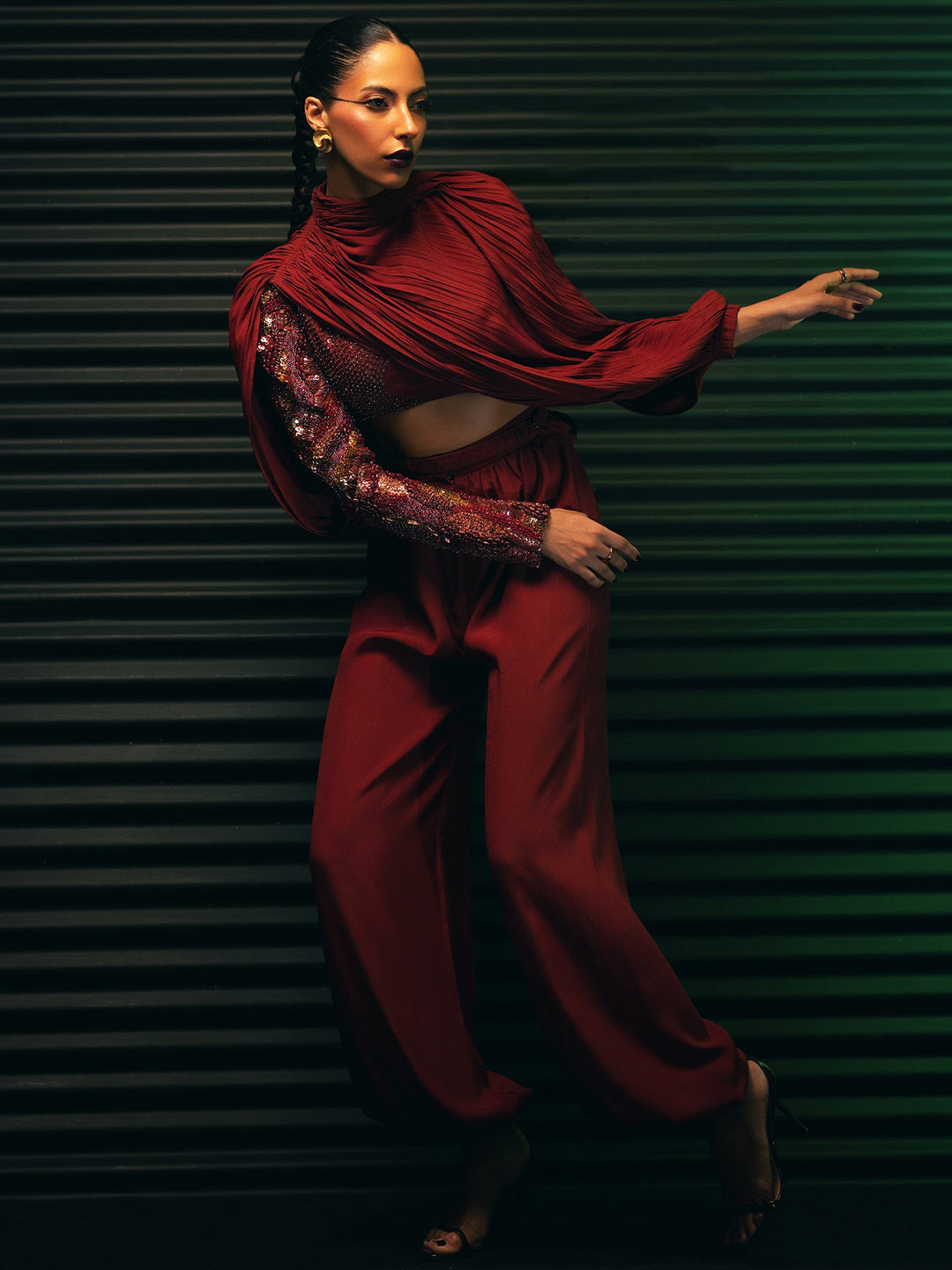 Sanam Chaudhri Fortuna Red 1 Piece