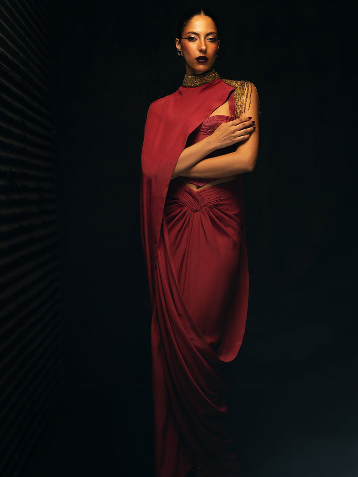 Sanam Chaudhri Athene Jacket Red 1 Piece