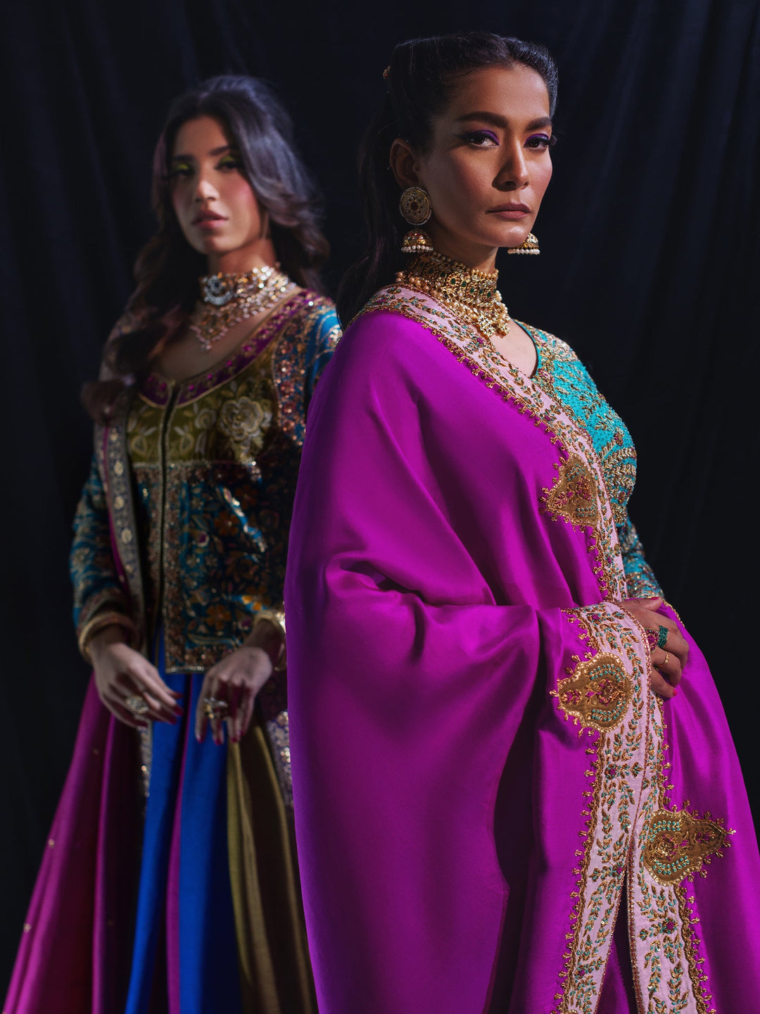 Sanam Chaudhri ALWAN Gharara Blue 2 Piece