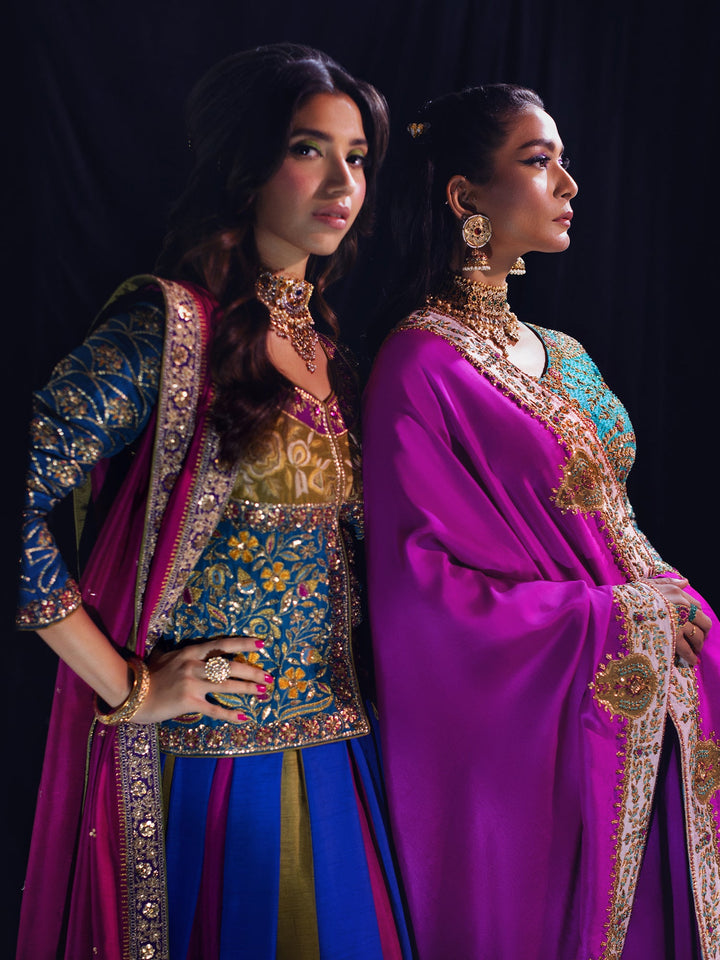 Sanam Chaudhri ALWAN Gharara Blue 2 Piece