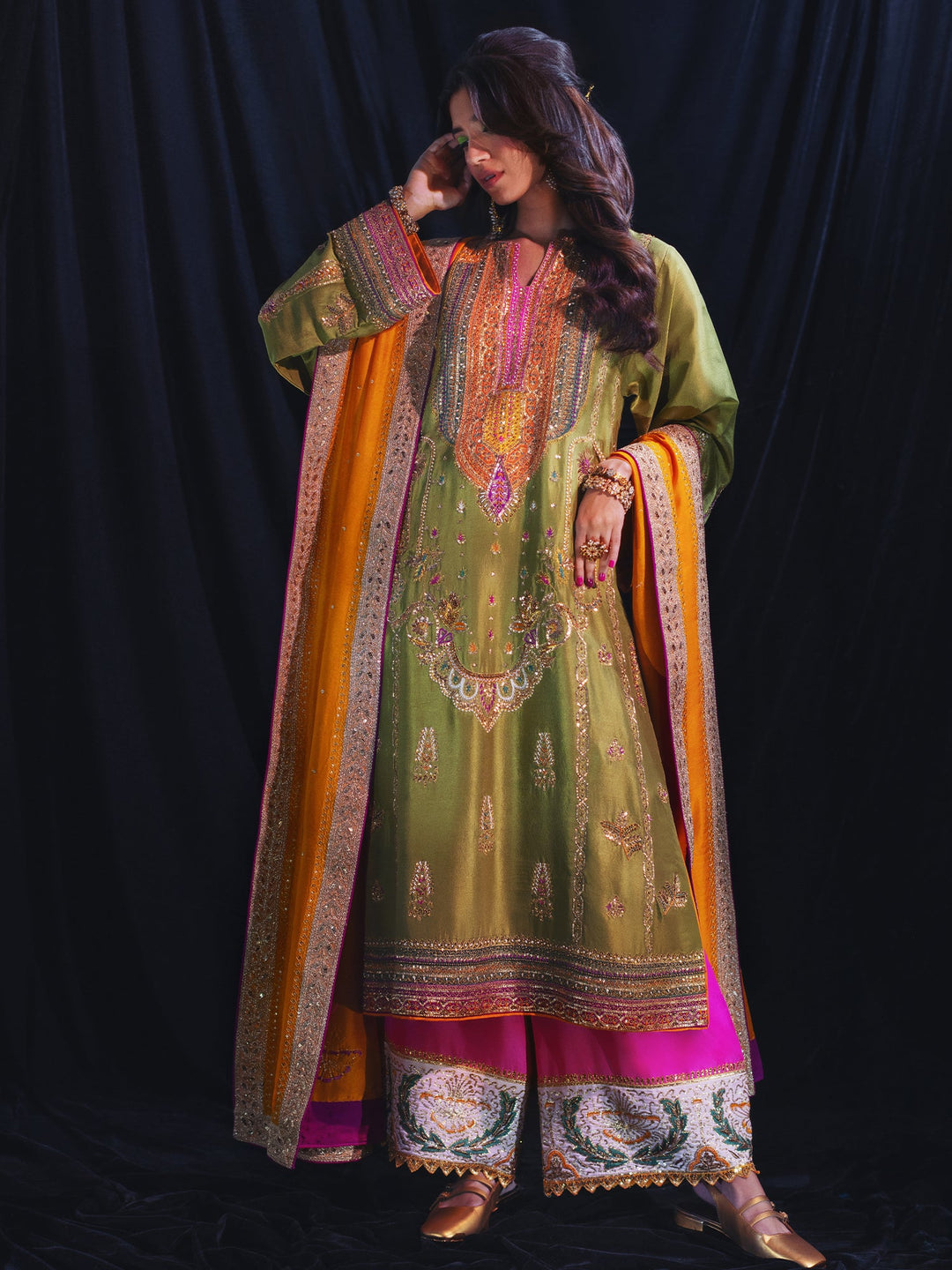 Sanam Chaudhri JAWHAR Green 2 Piece