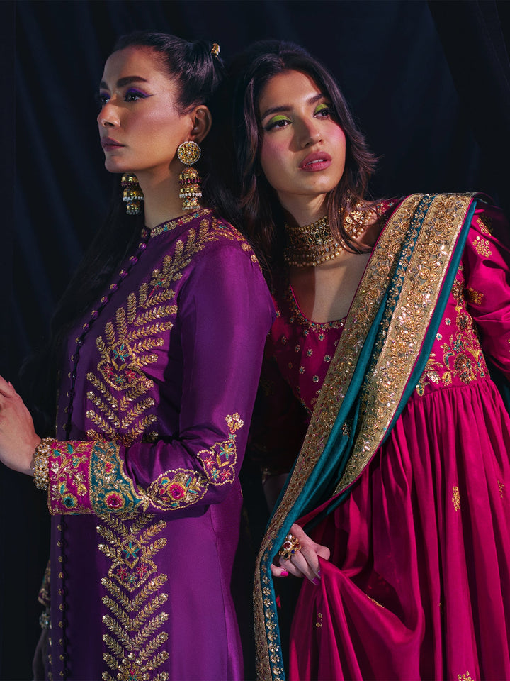 Sanam Chaudhri SEERA Sherwani Eggplant 2 Piece