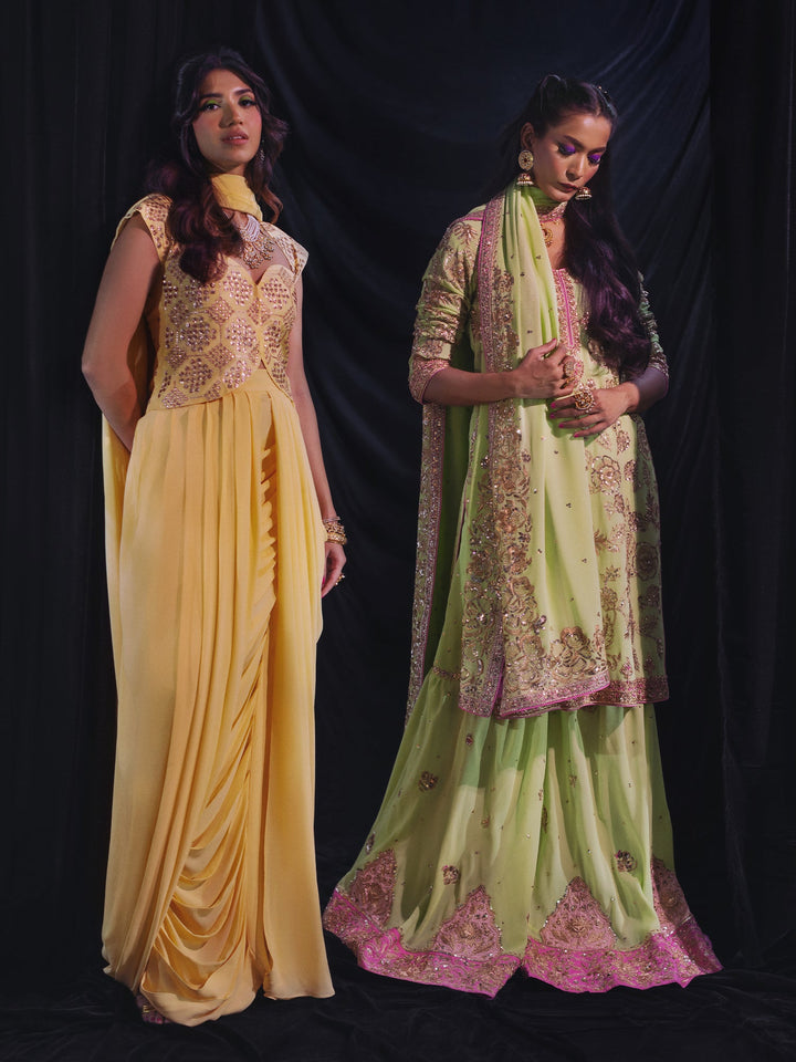 Sanam Chaudhri INARA Saree Yellow 1 Piece