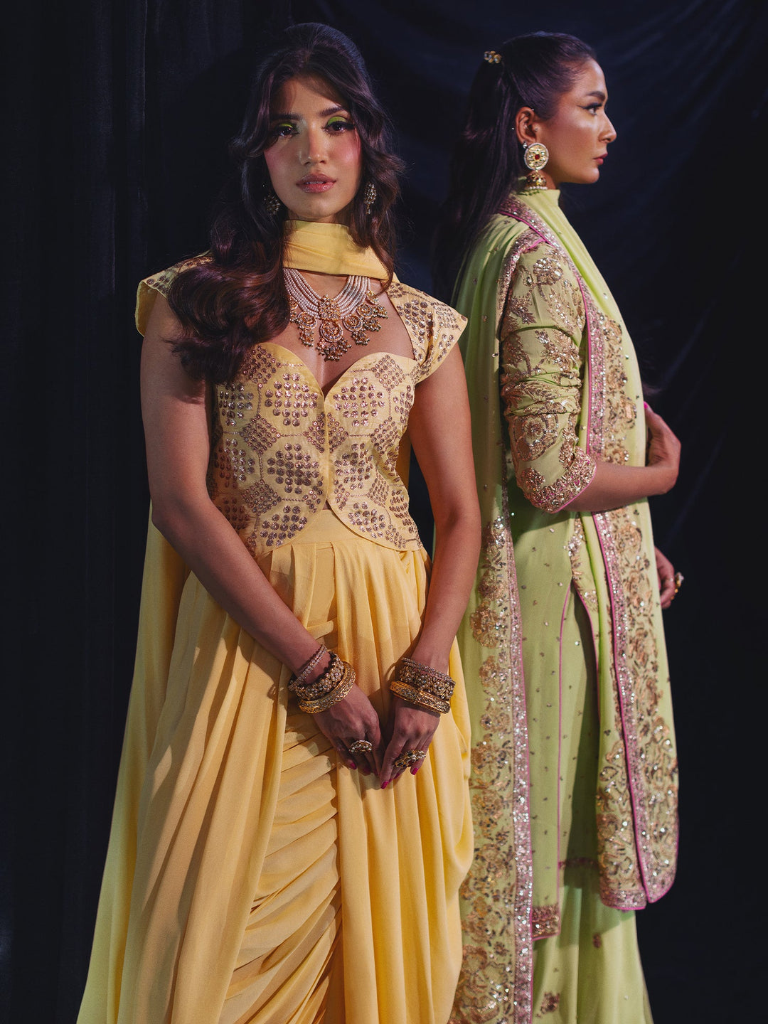 Sanam Chaudhri INARA Saree Yellow 1 Piece