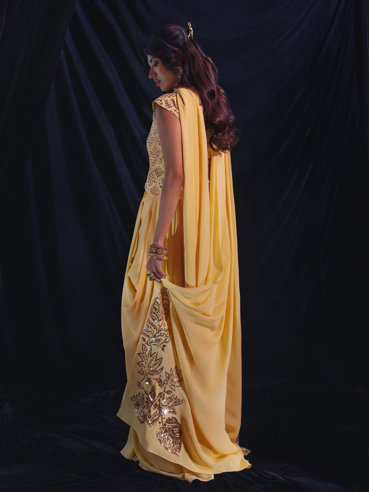 Sanam Chaudhri INARA Saree Yellow 1 Piece