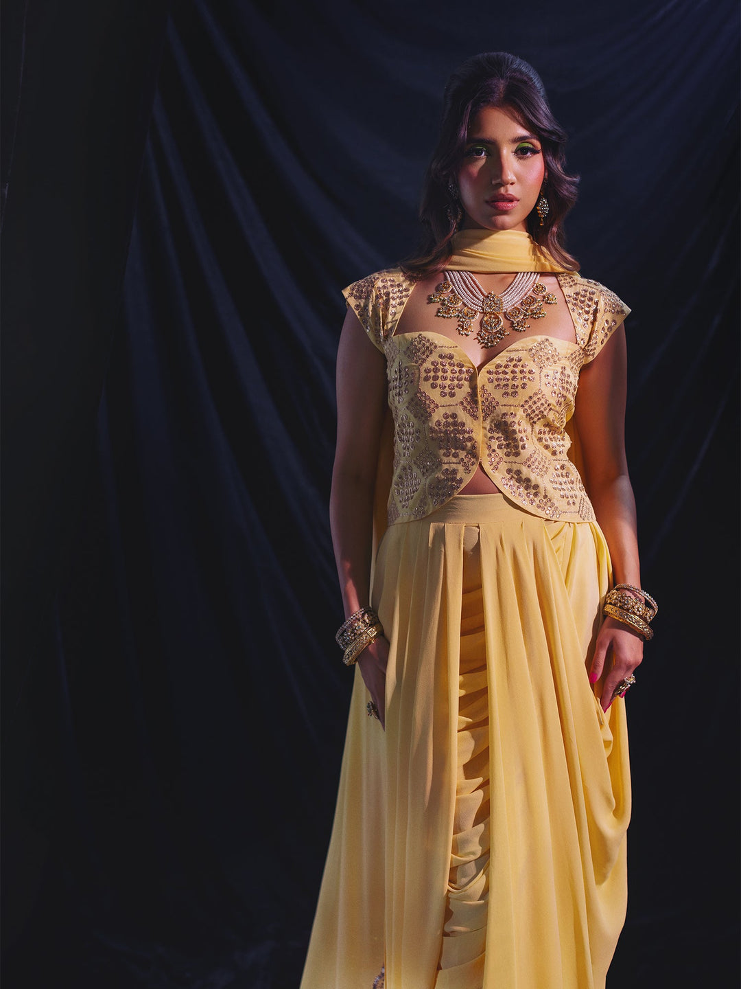 Sanam Chaudhri INARA Saree Yellow 1 Piece