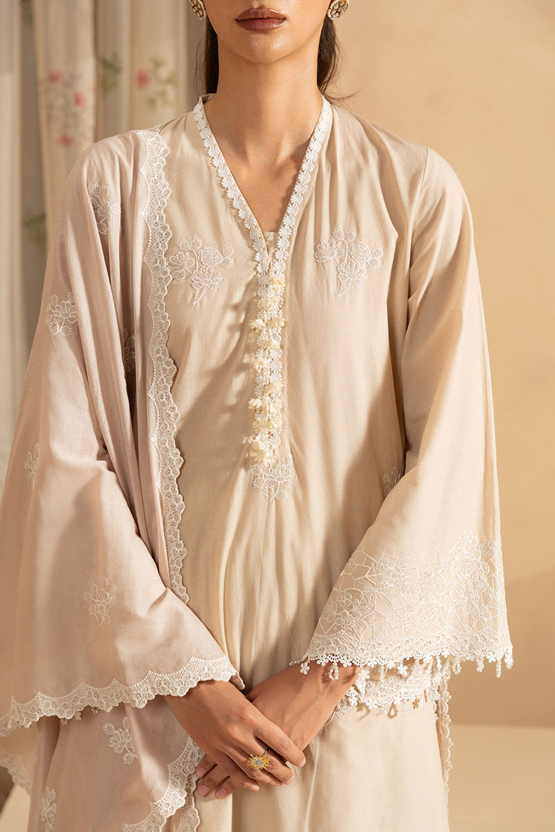 Cross Stitch - MOONLIT BEIGE - Lawn - 3 Piece - Unstitched