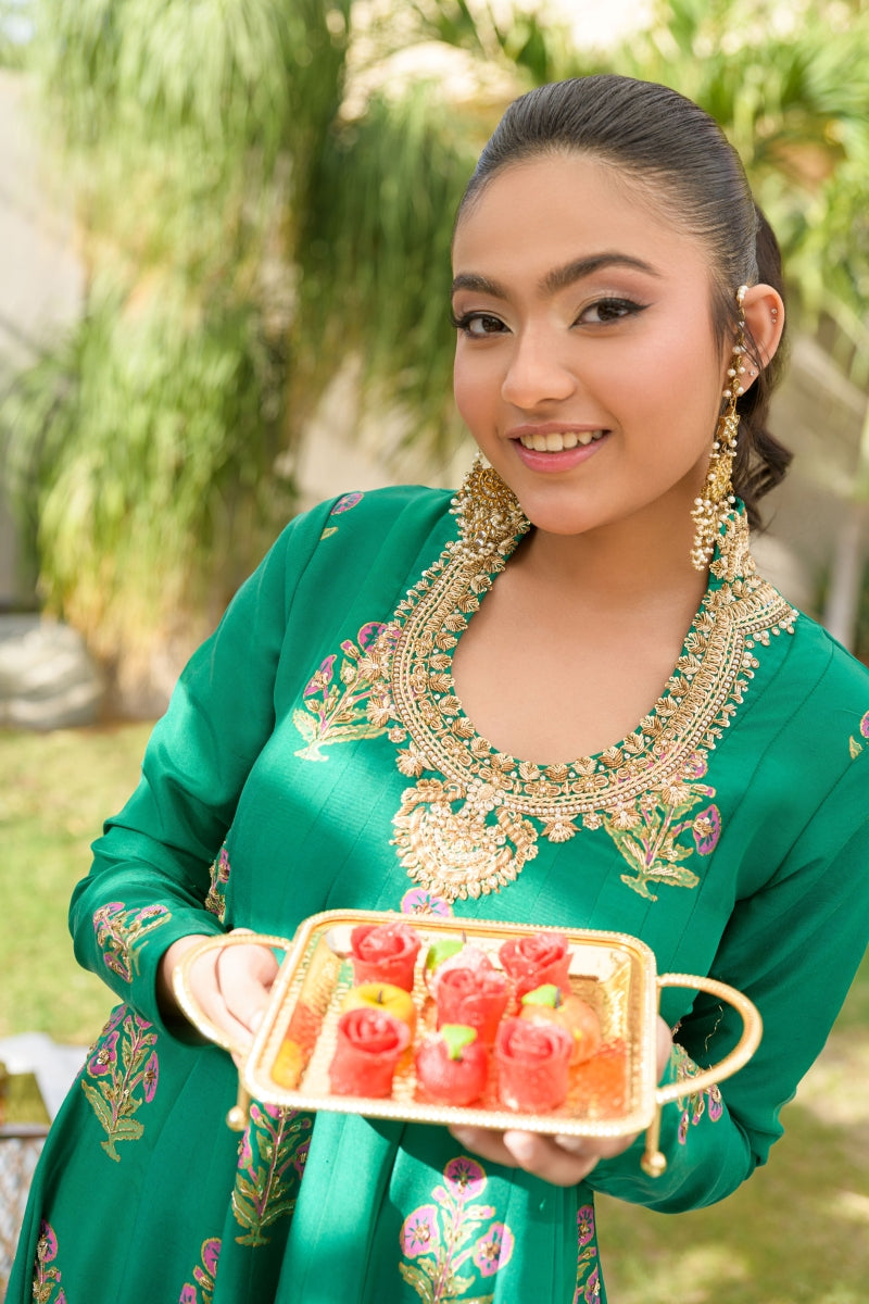 Alishba Kashif - EMERALD BLOOM - Green - Silk - 3 Piece