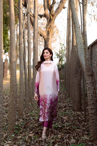 Natasha Kamal - Silk Elaina Suit For Women - Ombre Pink - 3 Piece