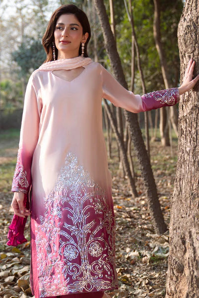 Natasha Kamal - Silk Elaina Suit For Women - Ombre Pink - 3 Piece