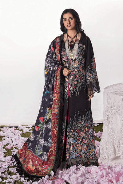 Nilofer Shahid - Enchanted - Black Embroidered Shirt and Pants with Silk Dupatta - Unstitched - Studio by TCS