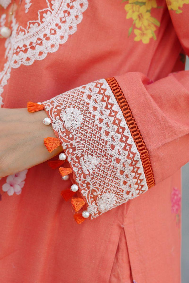 Reema Ahsan - Ersa - Lawn & Organza - Orange - 3 Piece