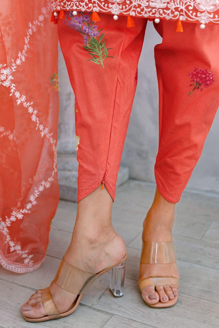 Reema Ahsan - Ersa - Lawn & Organza - Orange - 3 Piece