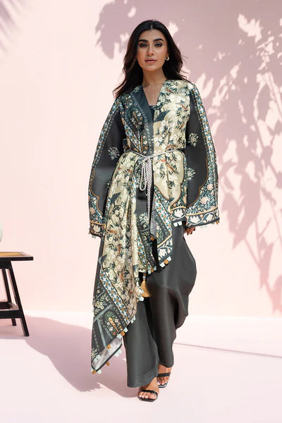 Sania Maskatiya - Fiona Crepe & Raw Silk Suit For Women - Ebony - 3 Piece