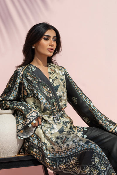 Sania Maskatiya - Fiona Crepe & Raw Silk Suit For Women - Ebony - 3 Piece