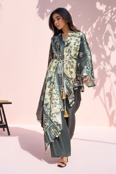 Sania Maskatiya - Fiona Crepe & Raw Silk Suit For Women - Ebony - 3 Piece