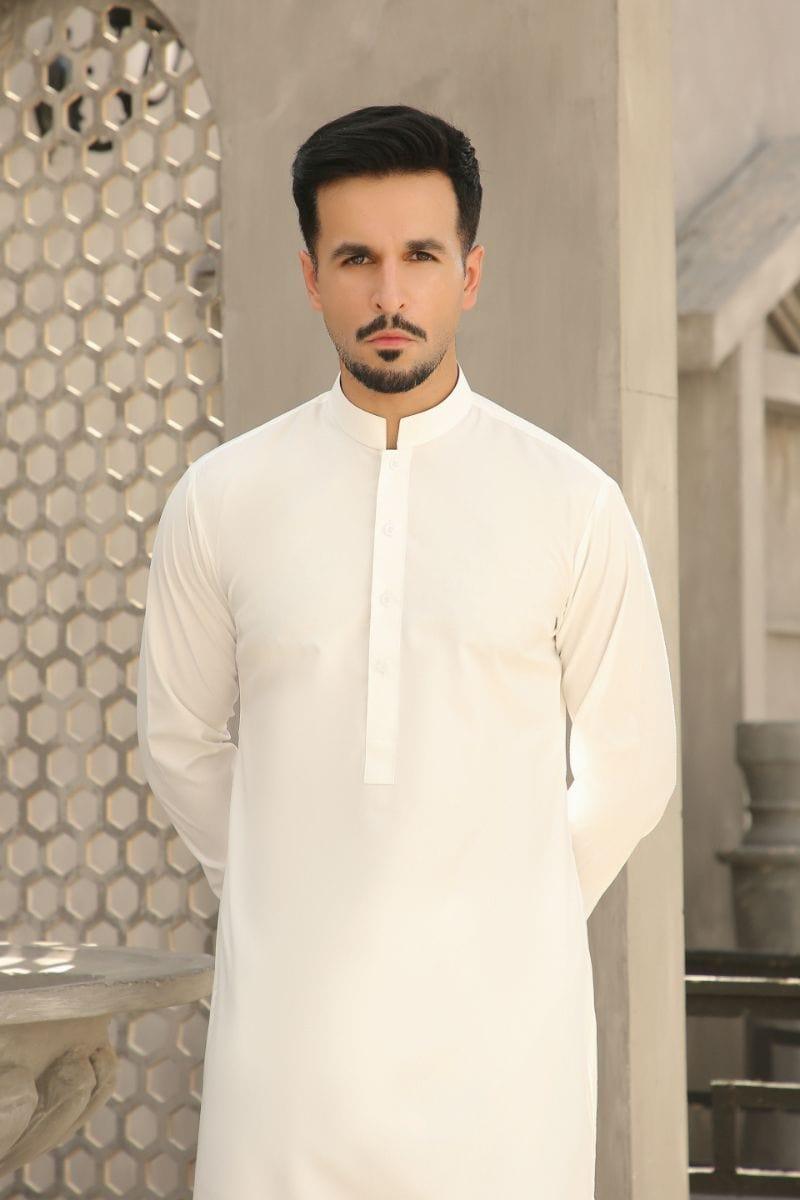 GEM GARMENTS - Nafs - Band Collar - Off White - 2 Piece