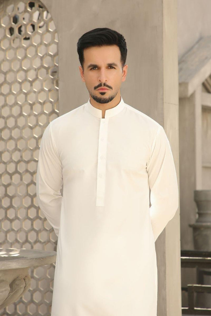 GEM GARMENTS - Nafs - Band Collar - Off White - 2 Piece