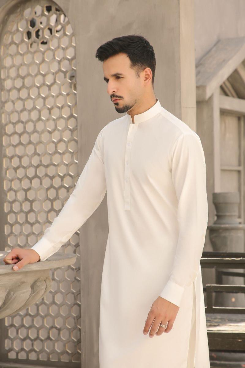 GEM GARMENTS - Nafs - Band Collar - Off White - 2 Piece