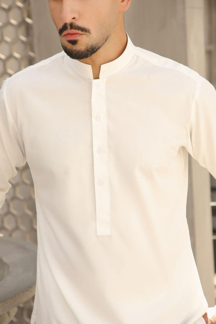 GEM GARMENTS - Nafs - Band Collar - Off White - 2 Piece