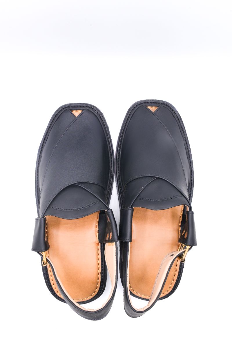 Alifyay - Gogo Matte Black Peshawari Sandal