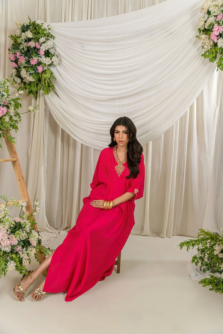 Alishba Kashif - GULNAR - Fuschia  - Korean Rawsilk - 1 Piece