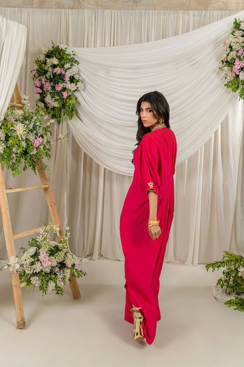 Alishba Kashif - GULNAR - Fuschia  - Korean Rawsilk - 1 Piece