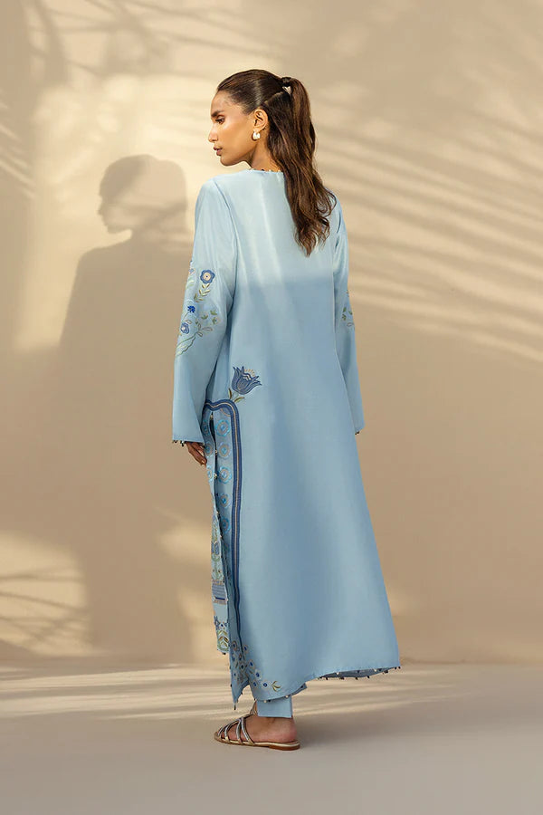 Sania Maskatiya - Geena - Raw Silk , Raw Silk - Sky Blue - 2 Piece