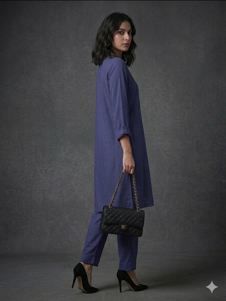 Gulabo - Blended Crepe Iris Lane Set For Women - Navy - 2 Piece - Studio by TCS