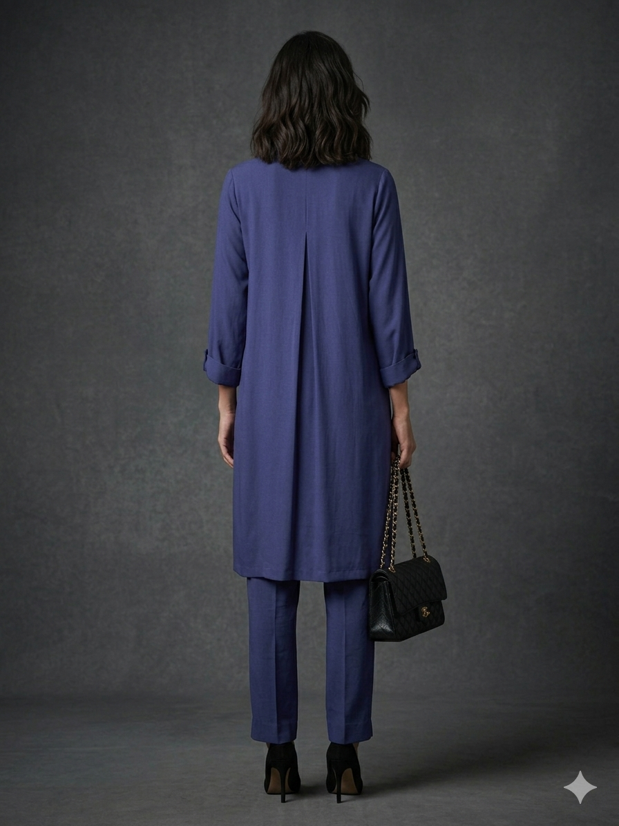 Gulabo - Blended Crepe Iris Lane Set For Women - Navy - 2 Piece - Studio by TCS