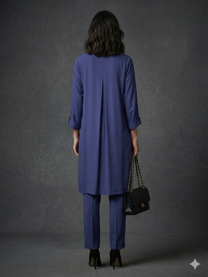 Gulabo - Blended Crepe Iris Lane Set For Women - Navy - 2 Piece - Studio by TCS