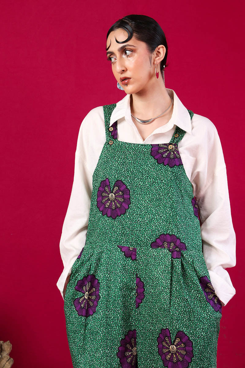 Generation - African Safari Dungarees - Cambric - Green - 1 Piece