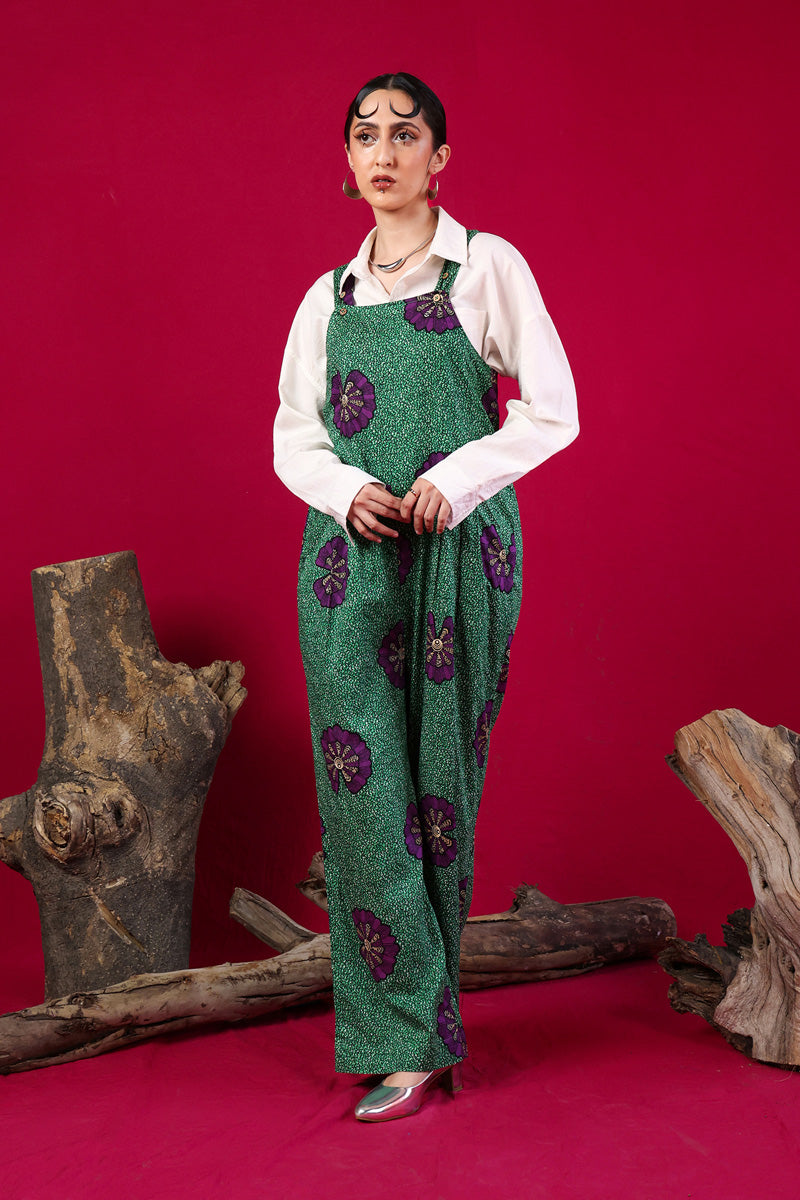 Generation - African Safari Dungarees - Cambric - Green - 1 Piece
