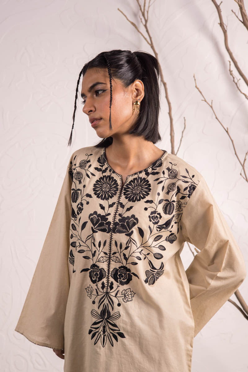 Generation - Foliage Opus Kurta - Cambric - Beige - 1 Piece