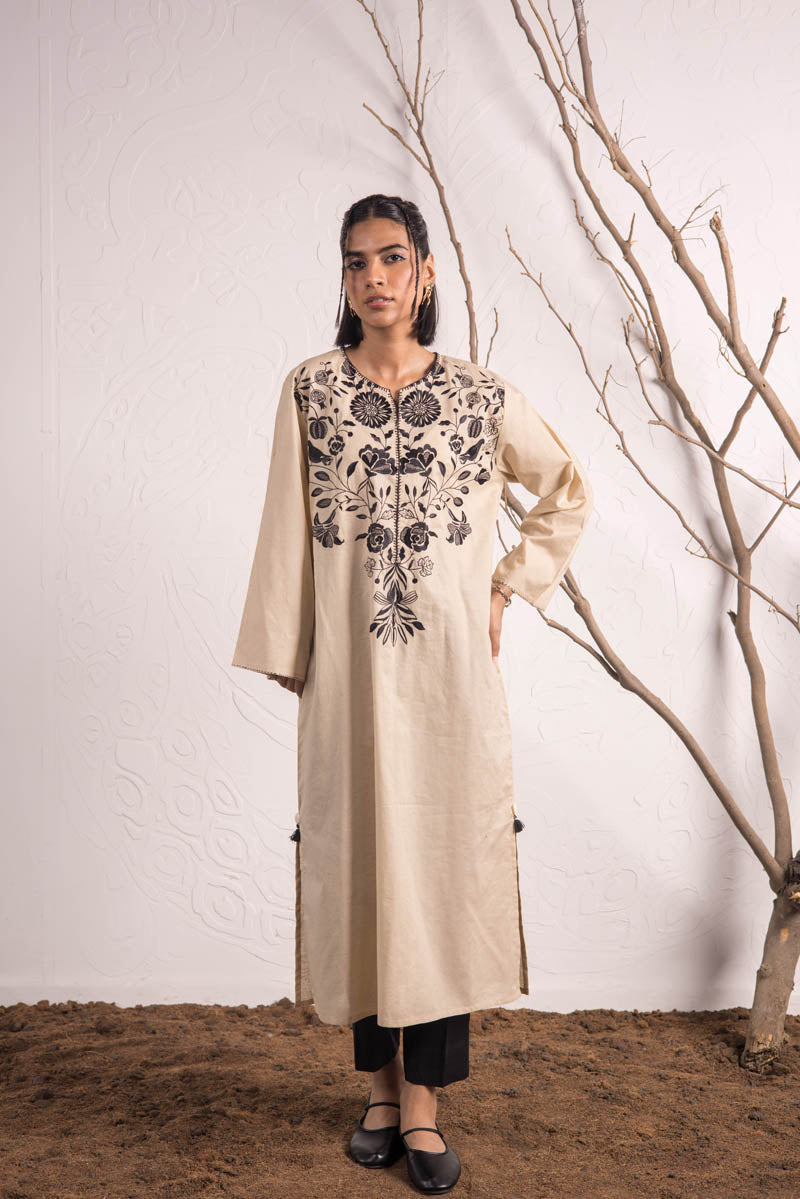 Generation - Foliage Opus Kurta - Cambric - Beige - 1 Piece