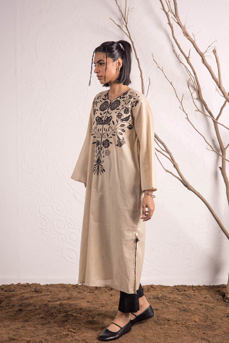 Generation - Foliage Opus Kurta - Cambric - Beige - 1 Piece