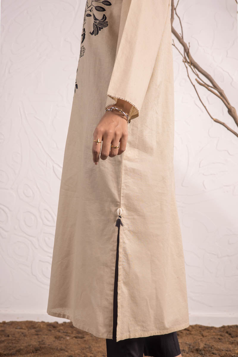 Generation - Foliage Opus Kurta - Cambric - Beige - 1 Piece