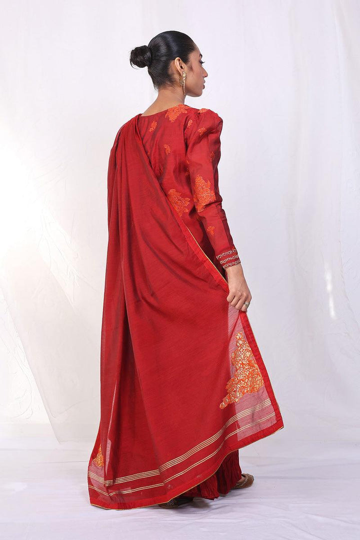 Generation - Hub Mahrani Suit - Red - Jacquard - 3 Piece