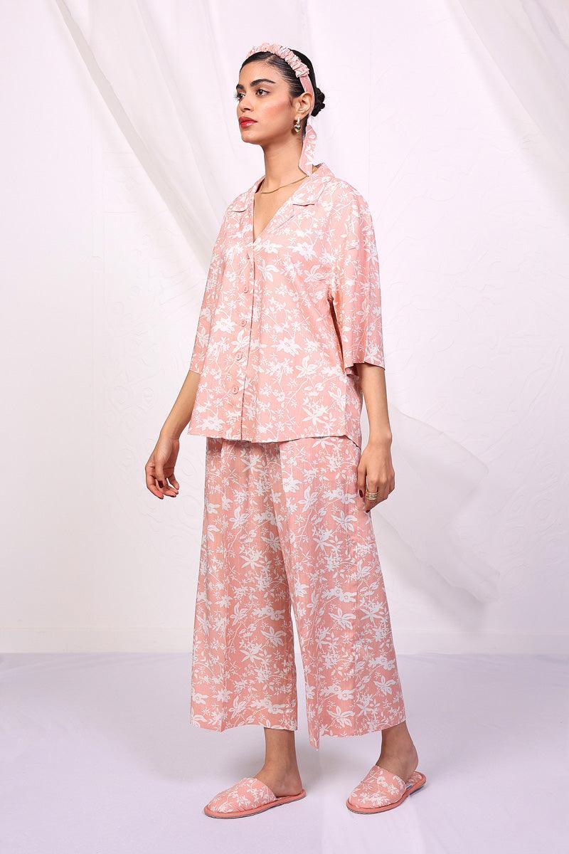 Generation - Loungewear Culottes Set - Pink - Viscose - 2 Piece