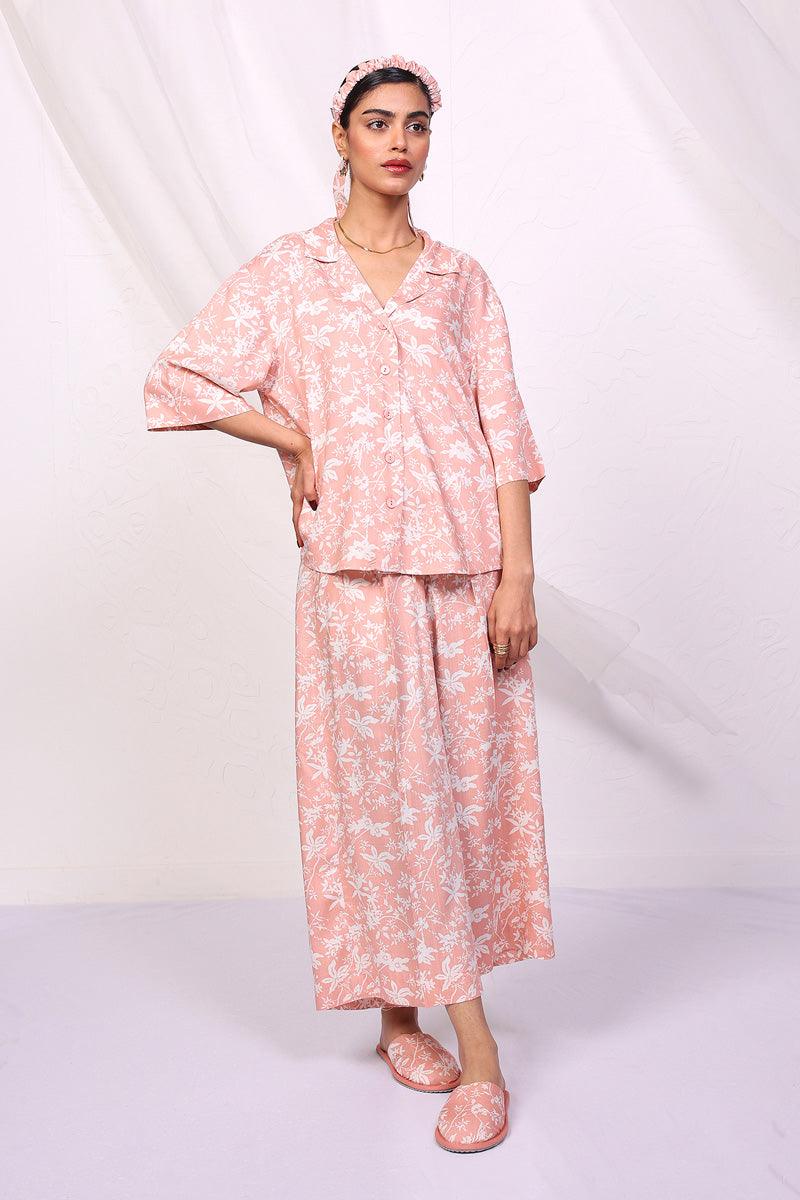 Generation - Loungewear Culottes Set - Pink - Viscose - 2 Piece