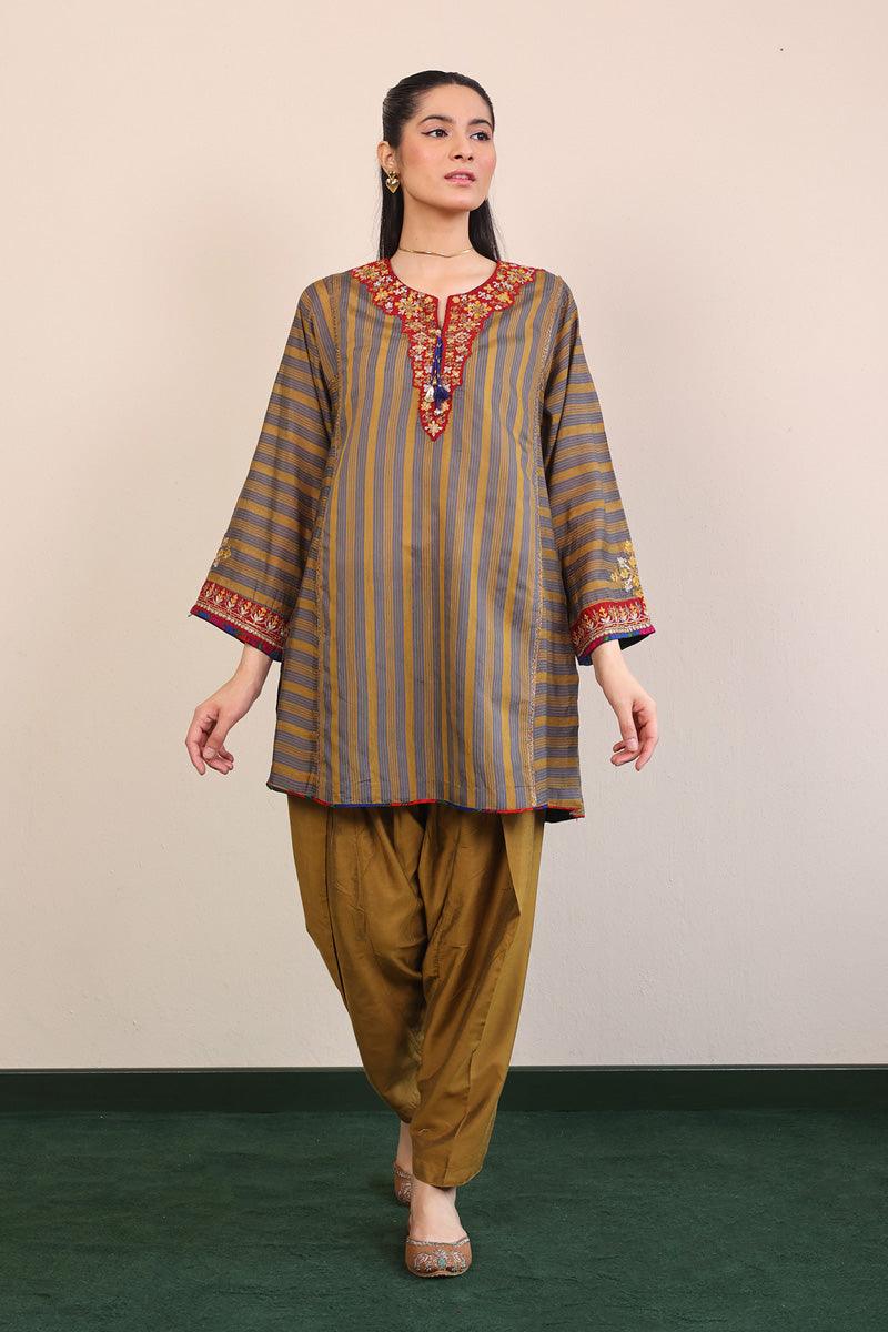Generation - Morocon Kaftaan Set - Mustard - Cotton - 2 Piece