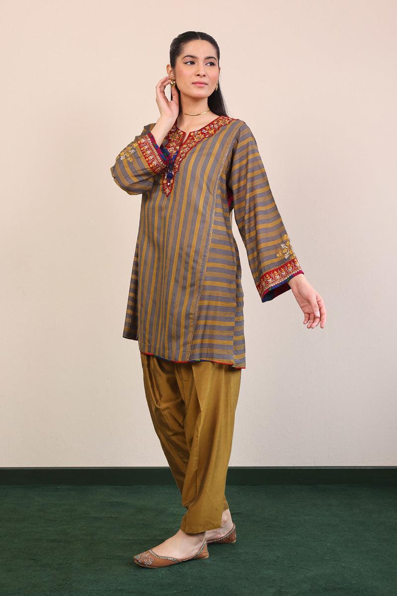 Generation - Morocon Kaftaan Set - Mustard - Cotton - 2 Piece