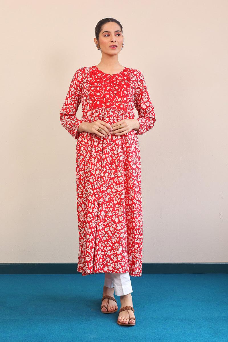 Generation - Mother Of Pearls Dress - Red - Lawn - 1 Piece