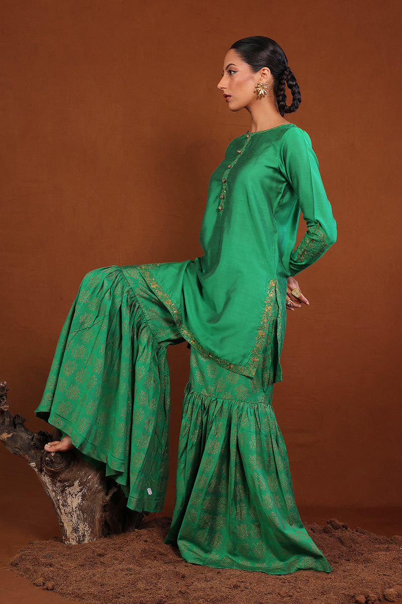 Generation - Musawirana - Green - Cotton Chanderi Blend - 2 Piece